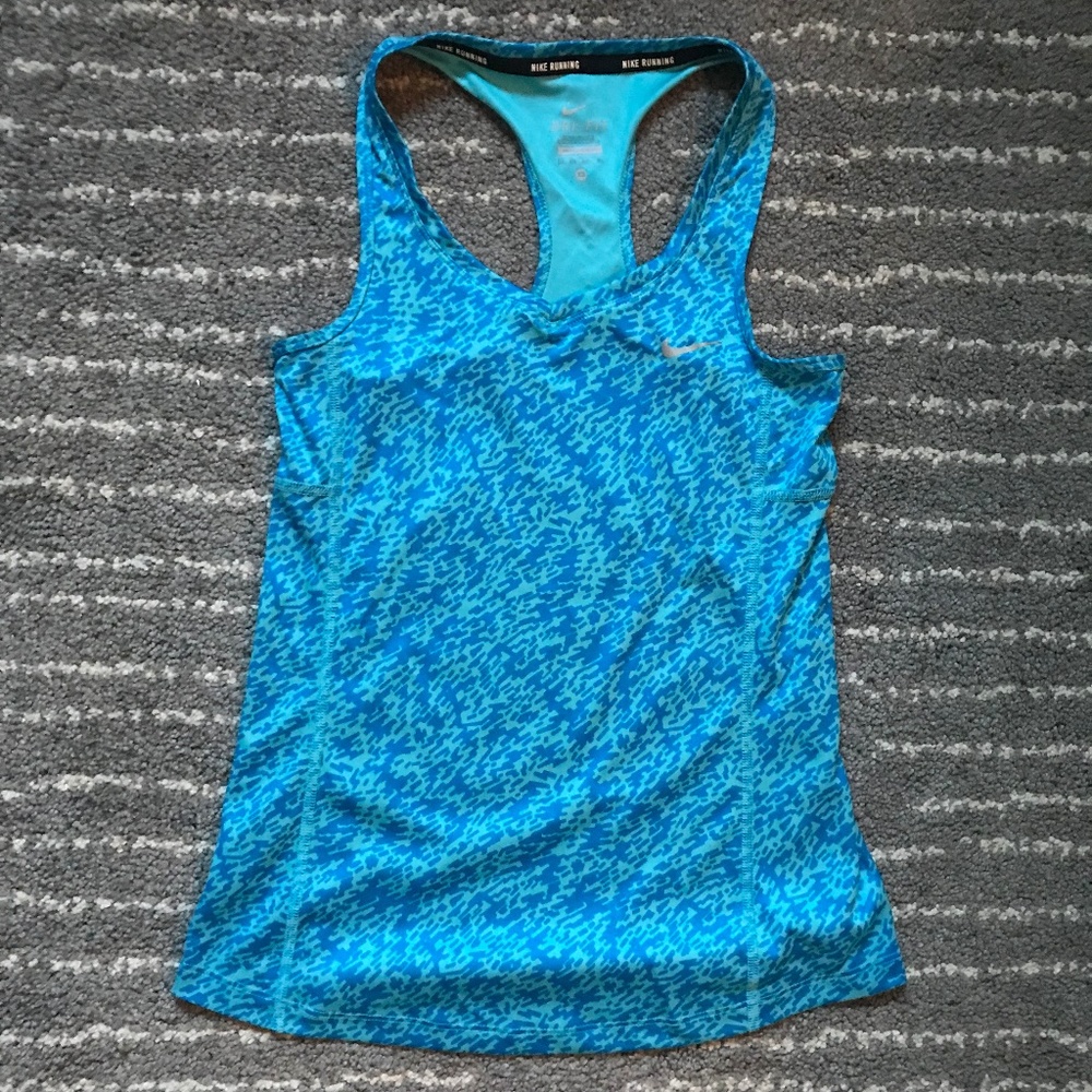 Nike running dri-fit tank blue size xs